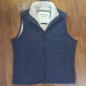 Abercrombie & Fitch Navy Sherpa Vest
